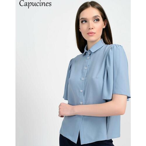 Голубые блузки Capucines China At AliExpress