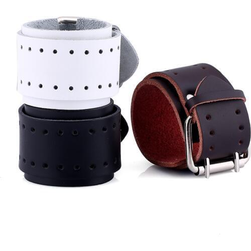 Belt Design Leather Bracelet With Alloy Buckle Adjustable Fashion Women & Men Bracelets Jewelry Wide Cuff Wristband Bangles