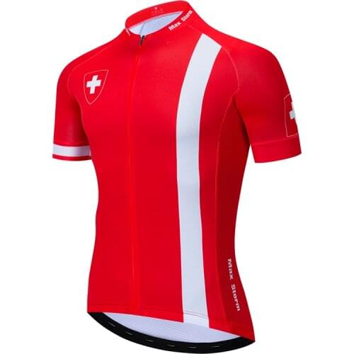 2019 Switzerland NEW team Cycling Jersey Customized Road Mountain Race Top Classical bike jersey max storm