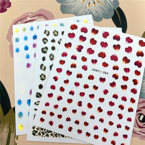 HANYI-105-257 leopard print Flower petals 3D Back glue Nail decal Nail sticker Nail decoration Nail art Nail tool Nail ornament