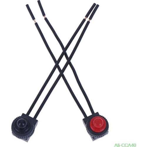 HUXUAN New 1PC 220V Waterproof Push-Button On-Off Switch With 4" Leads Motorcycle Car Boat Single Pole Switch Hot Sale