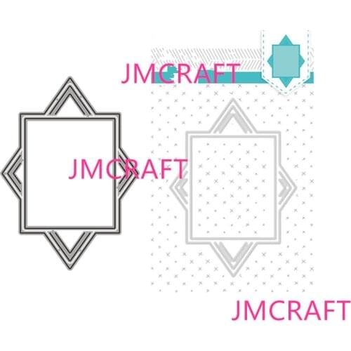 JMCRAFT 2021 Vierseitiges Rechteck Decoration Metal Cutting Dies DIY Scrapbook Handmade Paper Craft Metal Steel Template Dies