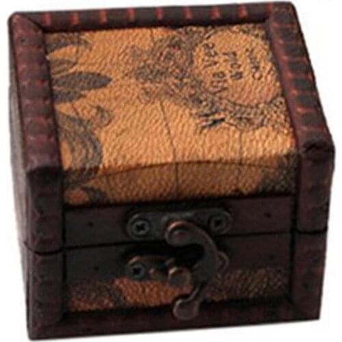 Hot Sales!! Vintage Wood Map Pattern Jewelry Storage Box Cufflink Case Holder Container