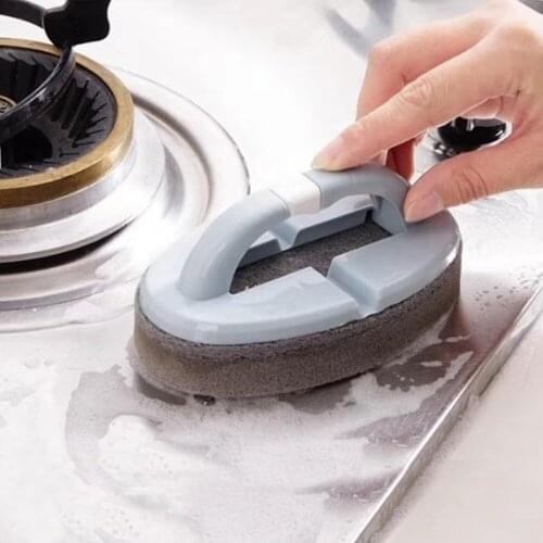 Reusable Folding Bathroom Fiber Sponge Brush PP Window Glass Cleaner Sink Cleaning Brush Bathtub Kitchen Cleaning Tool