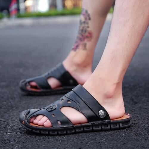 Para for playa sandalle sandalias sandalen size men erkek da leather sandali piscine heren sandel sandalet sandal verano roman