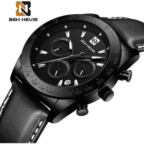 Luxury Brand BEN NEVIS Fashion Top Watch Men Waterproof Chronograph Men’s Watches Sport Quartz Wristwatch Relogio Masculino