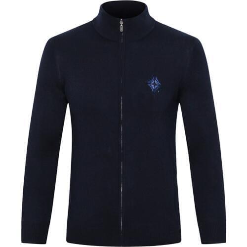 Billionaire Sweater wool Cowhide Cardigan mens new fashion casual zipper high quality Comfortable big size M-4XL free shipping