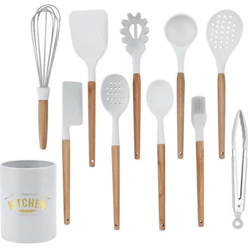 11Pcs Kitchen Kit Silicone Kitchenware Kit Non-Stick Kitchen Utensils with Storage Box Kitchen Cooking Cookware Accessories