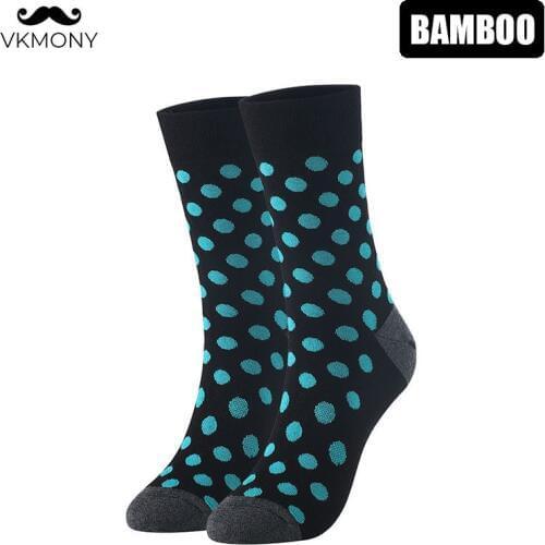 Men socks bamboo fiber dot pattern socks large size man socks UK SIZE 7-11 EUR SIZE 40-46 1005 VKMONY