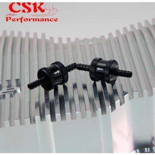 2 Pcs Aluminum 6mm 1/4" Non Return Check Valve One Way Petrol Fuel Diesel Silver/Black