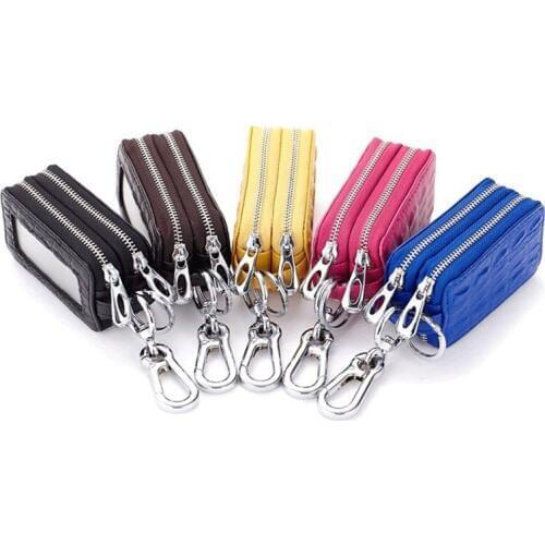 Wholesale Women And High Quality Key Wallets Car Key Home Key Bags Genuine Leather Hang On The Waist Safety Hardwear Durable