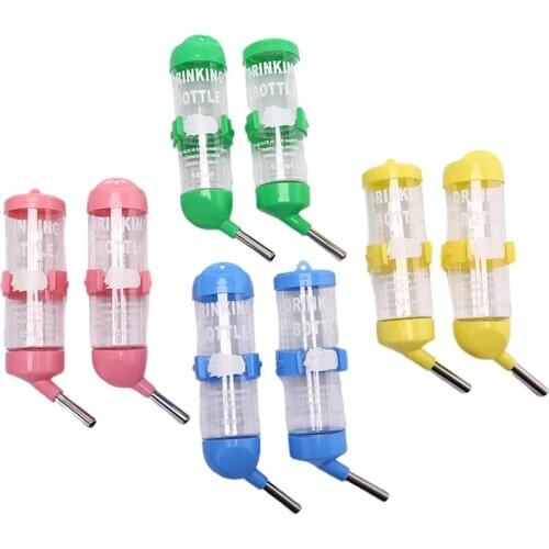 Plastic Hamster Drinker Water Bottle Dispenser Feeder Hanging Pet Dog Guinea Pig Squirrel Rabbit Drinking Head Pipe Fountain