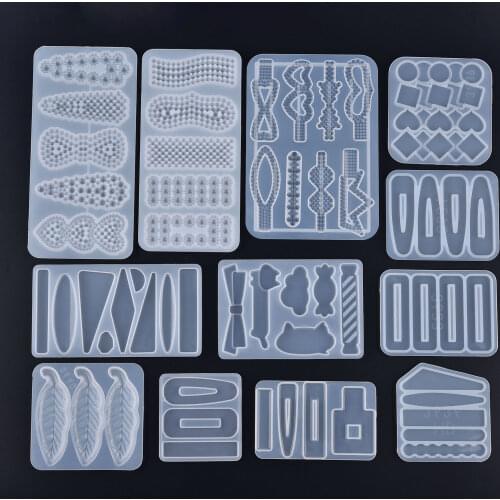 Silicone Mold For DIY Hair Clip Crystal Epoxy Resin Mold Homemade Casting Mould Personality Jewelry Tools