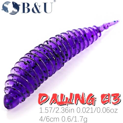 B&U 40mm 60mm Fishing Lure Soft Lures Shad Silicone Baits Trout Worm Wobblers Swimbait Artificial Leurre Souple Softbait