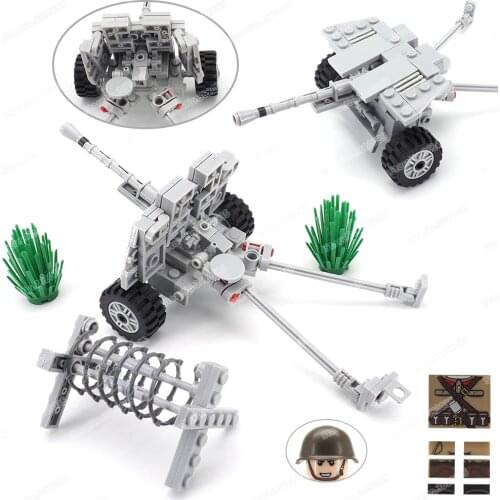 Military WW2 Air And Land Warfare War Artillery Building Block Moc Soldier Figures War Weapons Model Child Gift Boy Creator Toys