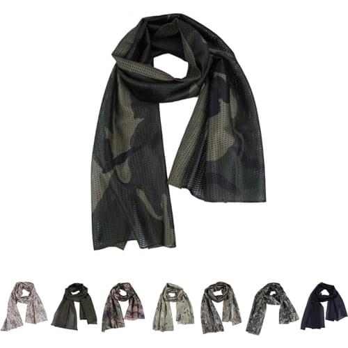 Military Tactical Camouflage Scarf Mesh Breathable Headband Mesh Scarf Men