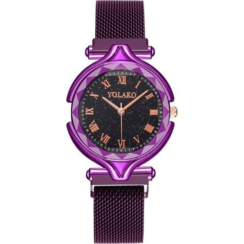 Women Stainless Steel Belt Watch Magnetic Buckle High Hardness Glass Watches Fashion Ladies Quartz Bracelet Wristwatch