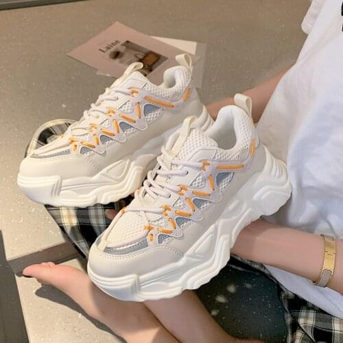 New Design Autumn Women Sneakers 2021 Womens Vulcanized Shoes Height Increasing Ladies Casual Shoes Reflective Girls Sport Shoe