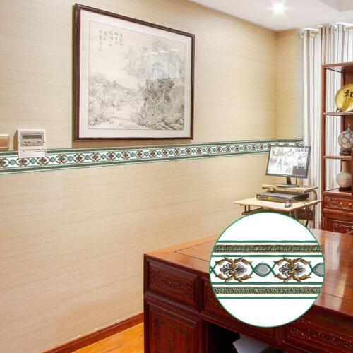 10Meter Self Adhesive Baseboard Wallpaper LivingRoom Bathroom Cool Color Cross Graphic Pattern Waistline Wall Stickers YX014