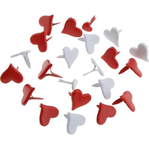100pcs 11mm Mix Lovely Heart Shape Mini Brads Paper Fastener Embellishment Scrapbooking Crafts Handmade Photo Album Frame Decor