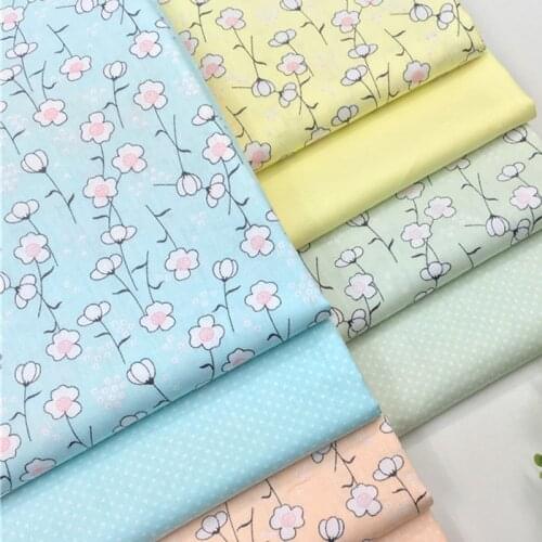 100x160cm Graceful 4 Colors White Plum Flowers Printed Cotton Fabric Floral Fabric For DIY Sewing Quilting Bedding Decoration