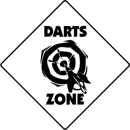 15.6CM*15.6CM Darts Crossing Sign Zone Car Sticker Motorcycle Decal Vinyl Black/Silver Nice-quality