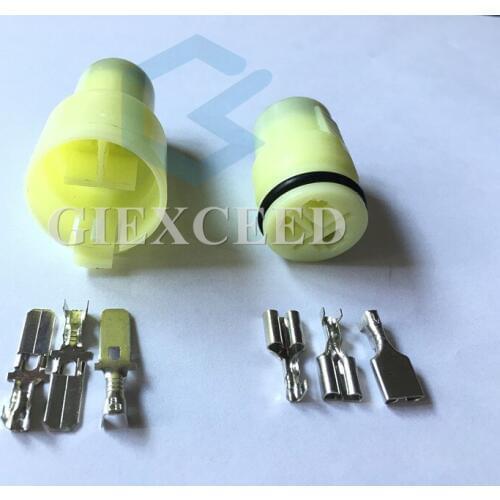 2 Sets 3 Pin 6.3 Automobile Waterproof Spark Plug Connector 6187-3551 6180-3541 Socket With Terminals