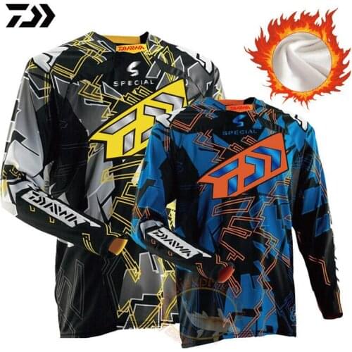 2021 DAWA Long Sleeve Fishing Sweatshirt Anti-uv Sun Thickening Fishing Sweater Winter Fleece Fishing Jersey Breathable Thermal