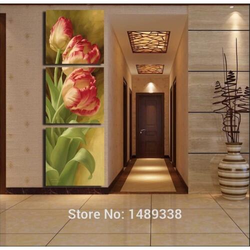 3 Piece Canvas Wall Art Modern Flowers Canvas Paintings Dinning Room Decorative Pictures HD Prints With Framed F-211