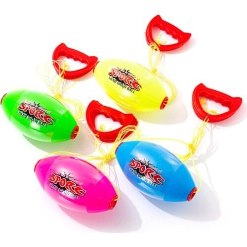 425F Sports Game Shuttle Jumbo Ball with Pull String 2Pair Handles Easy Passing Ball Outdoor Interactive Parent-Child Gift