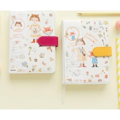 A5 Cute Cartoon Notebook Leather Diary Journal Planner Travelers Journal Agenda Organizer