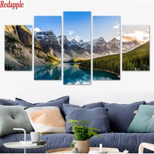 Diamond Mosaic Natural scenery, mountains, forests, lakes drill Cross Stitch Diamond Embroidery Painting Decor For Home5 Pisces