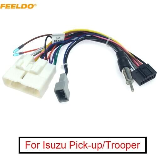 FEELDO 10Pcs Car Android Multimedia 16-Pin Wiring Harness Adapter For Isuzu Pick-up/Trooper/Opel Campo/Monterey 16-pin Headunit