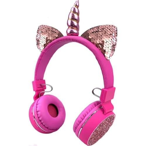 JINSERTA Cute Unicorns Headphone Wireless Kids Bluetooth Earphone Stereo Music Headset with MIC for Handsfree Boys&Girls Gift