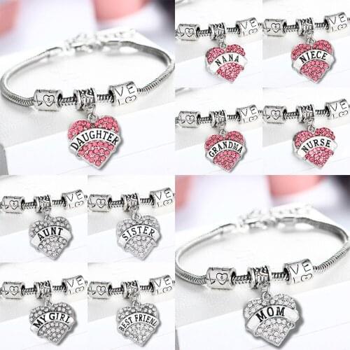Family Member Bracelet Family Bracelet Alloy Inlaid Zircon Peach Heart Bracelet