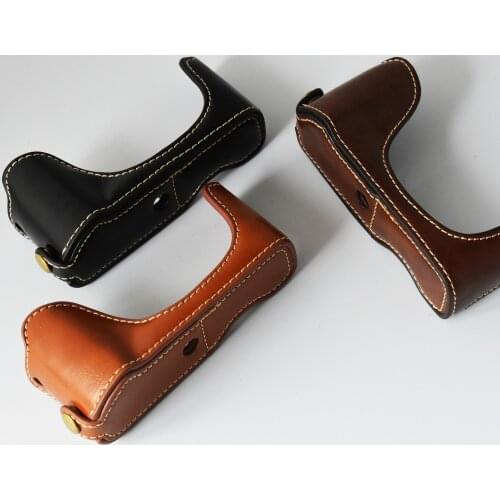 Pu Leather Camera Bag Body Cover Base Half Protector Case Grip For Canon G7X mark 2 G7X II G7X2 Open Battery