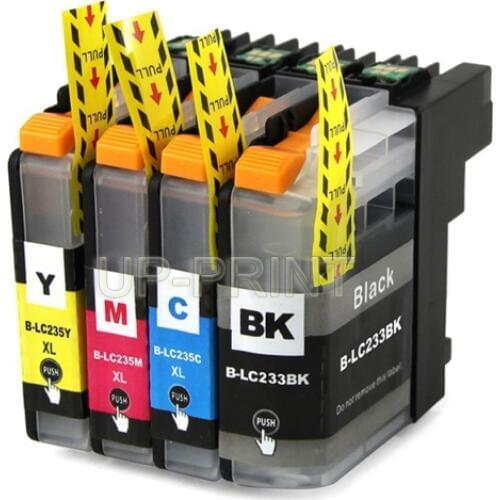 UP 4pcs LC233 lc231 ink cartridges compatible for brother MFC-J5720 J4120 J4620 J5320 J480DW J680DW J880DW DCP-J562DW