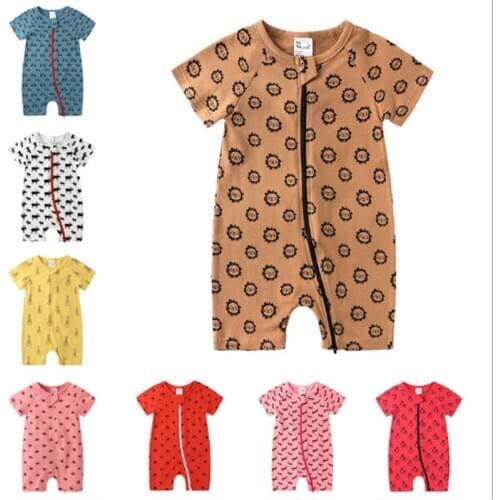 Kids Tales 27 Designs 2020 Summer Baby Cotton Romper Suit Newborn Infant Boys Girls Overall Kids Loungewear Baby Short Jumpsuit