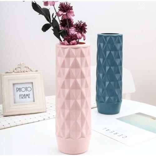 Home Decoration Flower Vase Office Living Room Display Hydroponics Decoration Ornament Artware Plastics Vases Birthday Gifts