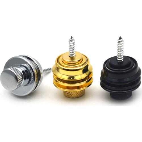 Guitar Strap Button Lock Straplocks Guitar Buckle Skidproof Acoustic Electric Bass Strap Black Chrome Gold