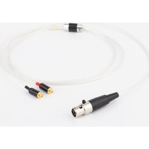 HIFI audio 8 Cores Silver Plated Upgraded cable with 4Pin mini xlr female plug to MMCX Female plug