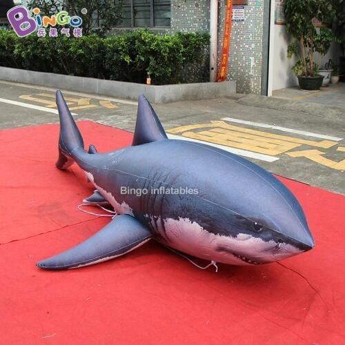 Custom made 2.5m length air sealed inflatable shark / PVC shark inflatable / shark pool float inflatable toys
