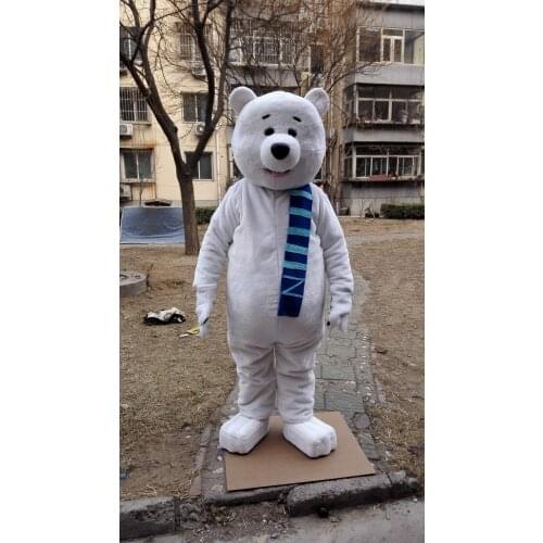 White Bear Mascot Costume Suit Cosplay Party Game Fancy Dress Outfits Advertising Carnival Halloween Festival Adults Parade 2019