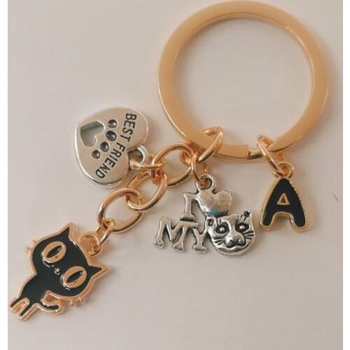 Cute naughty cat girl keychain, I love my cat keychain, cute kitty small keychain, suitable for lovely ladies