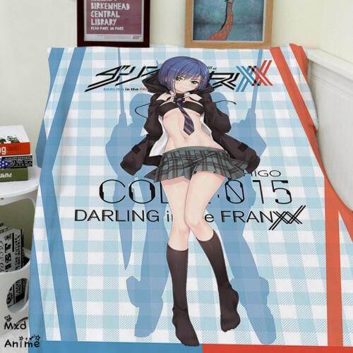 Japan Anime DARLING in the FRANXX ichigo Soft Flannel Fleece Throw Blanket Decorative Plane Blankets for sofa cosplay fans gift