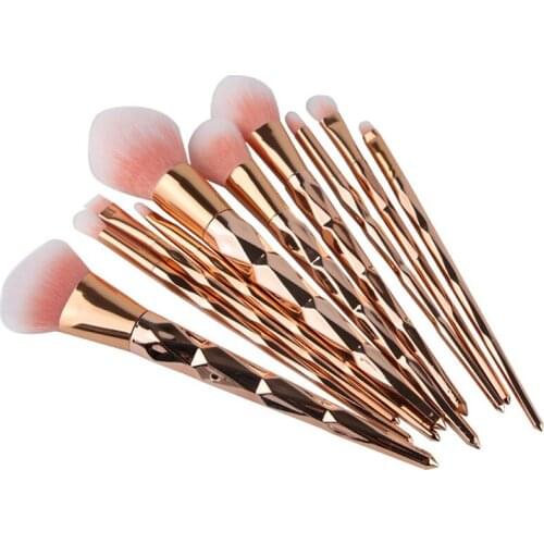 10Pcs Diamond Makeup Brushes Set Powder Foundation concealer Eye Shadow Blush Blending Cosmetics Beauty Make Up Brush Tool Kits