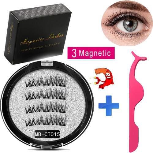 MB Magnetic eyelashes Set with 3 magnets handmade 3D/6D magnetic lashes natural false eyelashes magnet lashe with gift box MB-CT