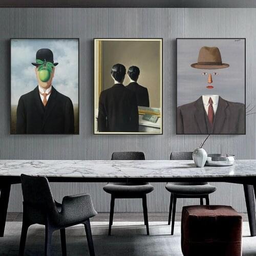 Surrealism Wall Art Pictures By Rene Magritte Canvas Paintings on The Wall Modern Style Posters and Prints for Living Room Decor