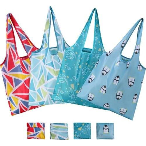 Nylon Designer Tote Bag ECO Reusable Polyester Portable Shoulder Womens Handbag Folding Fashion Pouch Shopping Bag Foldable