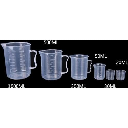 New 20/30/50/300/500/1000ML PP Plastic Flask Digital Measuring Cup Cylinder Scale Measure Glass Lab Laboratory Tools